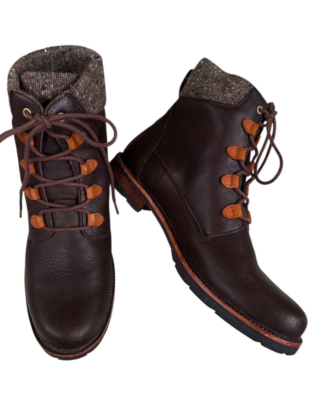 EUC L.L. Bean Leather East Point Ankle Boots Brown Size 11
